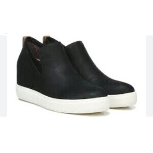 Dr. Scholl Platform Sneakers Sz. 9 Black Pull on Wedge Comfort Shoes